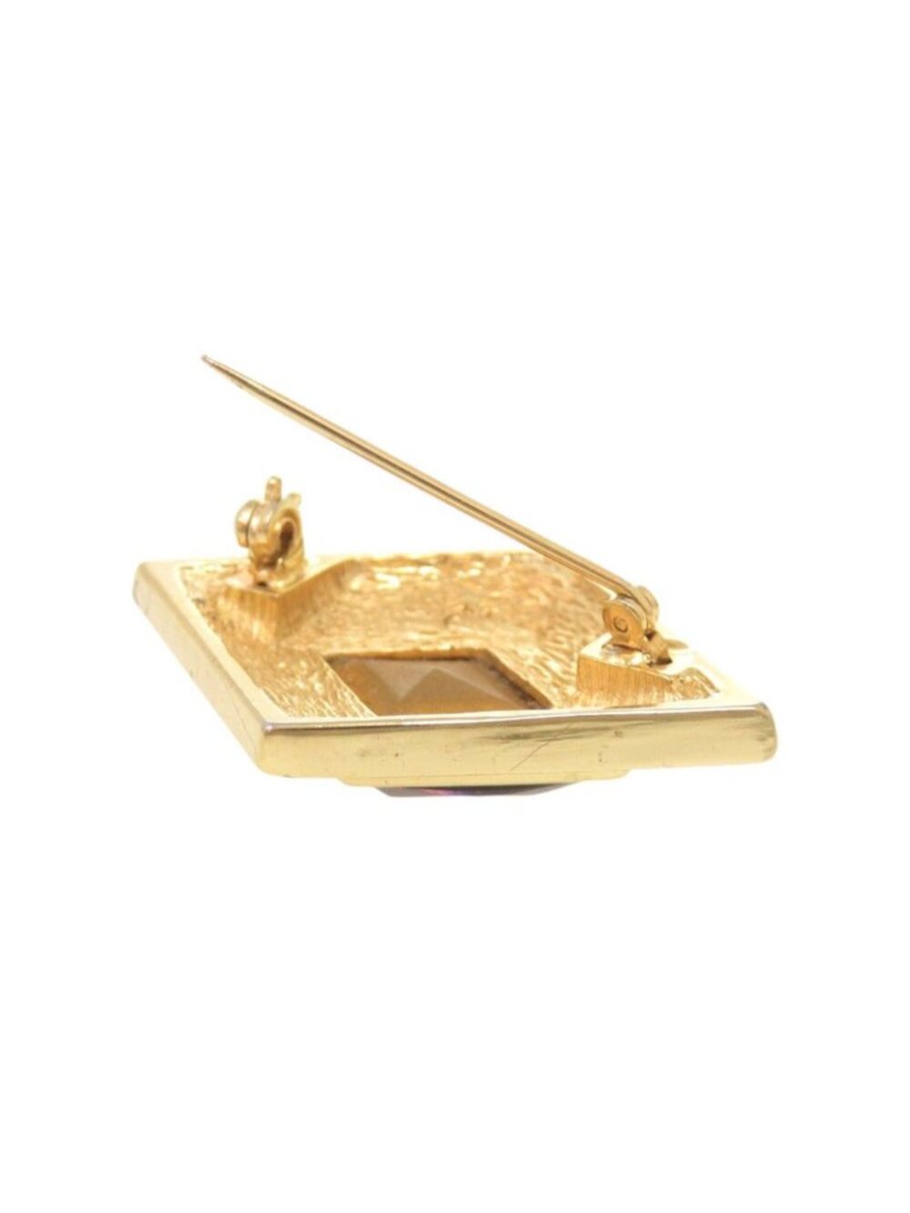 Dior Metal Line Stone Color Gold Brooch - Picture 3 of 9